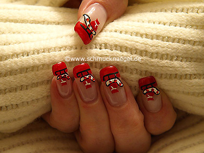 Christmas sleigh as fingernail motif