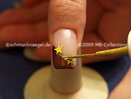 Nail art liner in the colour gold-Glitter