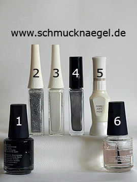Products for the motif 'French with nail art pen, liner and nail lacquer' - Nail polish, Nail art liner, Nail art pen