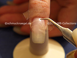 Clear adhesive tape and tweezers