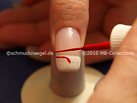 Nail art liner in the colour red