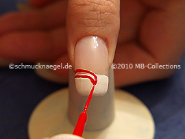 Nail art liner in the colour red