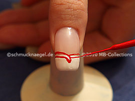 Nail art liner in the colour red