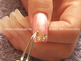 beaten gold and tweezers