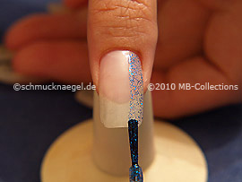 Nail lacquer in the colour blue-Glitter