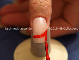 Nail lacquer in the colour dark orange