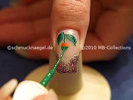 Nail art liner in the colour green