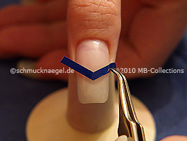 French manicure template V-shaped and the tweezers