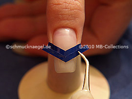 French manicure template V-shaped and the tweezers