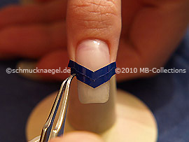 French manicure template V-shaped and the tweezers