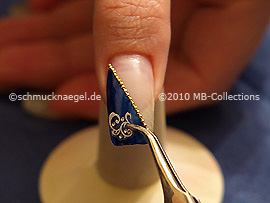 Nail art sticker and the tweezers