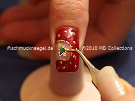 Christmas sticker fir tree and tweezers