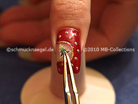 Christmas sticker fir tree and tweezers