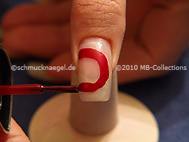 Nail lacquer in the colour dark red