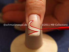 Nail art liner in the colour red