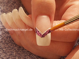 brush, the glitter-powder and the clear nail polish