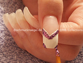 brush, the glitter-powder and the clear nail polish