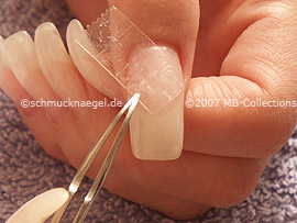 tweezers and the clear adhesive tape