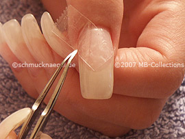 tweezers and the clear adhesive tape