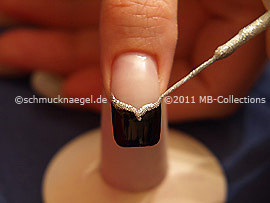 Nail art liner in the colour silver-Glitter