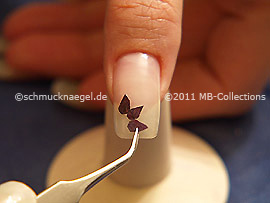 Dried flower petal and the tweezers