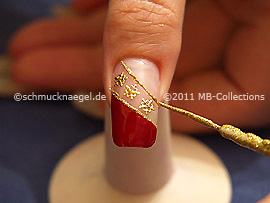 Nail art liner in the colour gold-Glitter