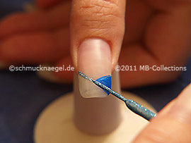 Nail art liner de color turquesa-Glitter