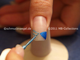 Nail art liner de color turquesa-Glitter