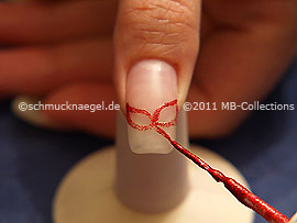Nail art liner in the colour red-Glitter