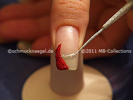 Nail art liner in the colour silver-Glitter