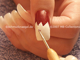 spot-swirl or a thootpick and strass stones in the colour crystal and dark-red