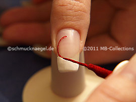 Nail art liner in the colour red-Glitter