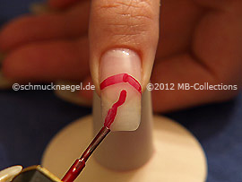 Nail lacquer in the colour dark red