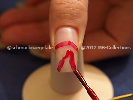 Nail lacquer in the colour dark red