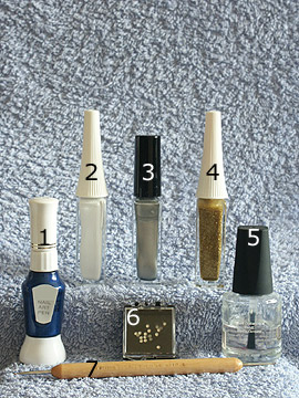 Products for the motif full cover with strass stone - Nail polish, Strass stones, Nail art liner, Nail art pen, Spot-Swirl, Clear nail polish