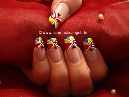 Four-colour French design with strass stone