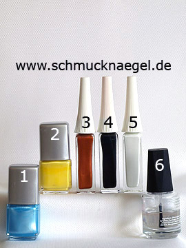 Products for the summer motif with nail lacquer in different colours - Nail polish, Nail art liner