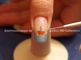 Nail art liner in the colour white
