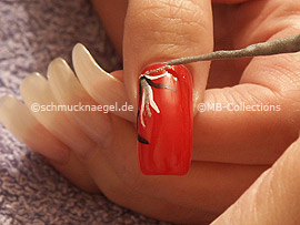 nail art liner in the colour black and silver-glitter