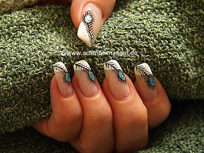 Elegant Peacock Nail Art