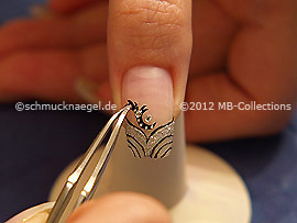 Ornament sticker with strass stones in crystal and tweezers