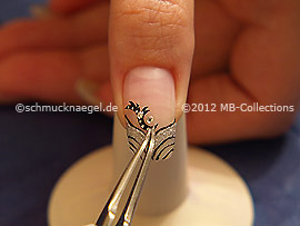 Ornament sticker with strass stones in crystal and tweezers
