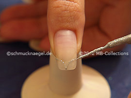 Nail art liner in the colour silver-Glitter