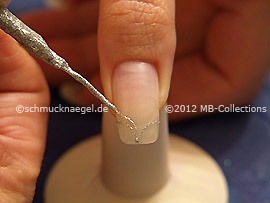 Nail art liner in the colour silver-Glitter