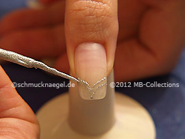 Nail art liner in the colour silver-Glitter