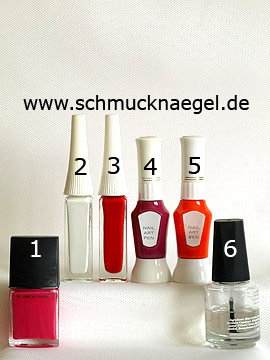 Products for the cupcake as fingernail design with nail lacquers - Nail polish, Nail art liner, Nail art pen