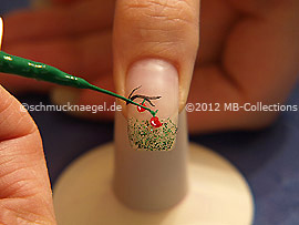 Nail art liner in the colour green