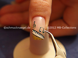 Nail art sticker with sheet music