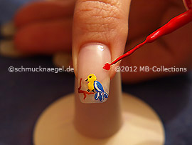 Nail art liner in the colour red