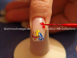 Nail art liner in the colour red